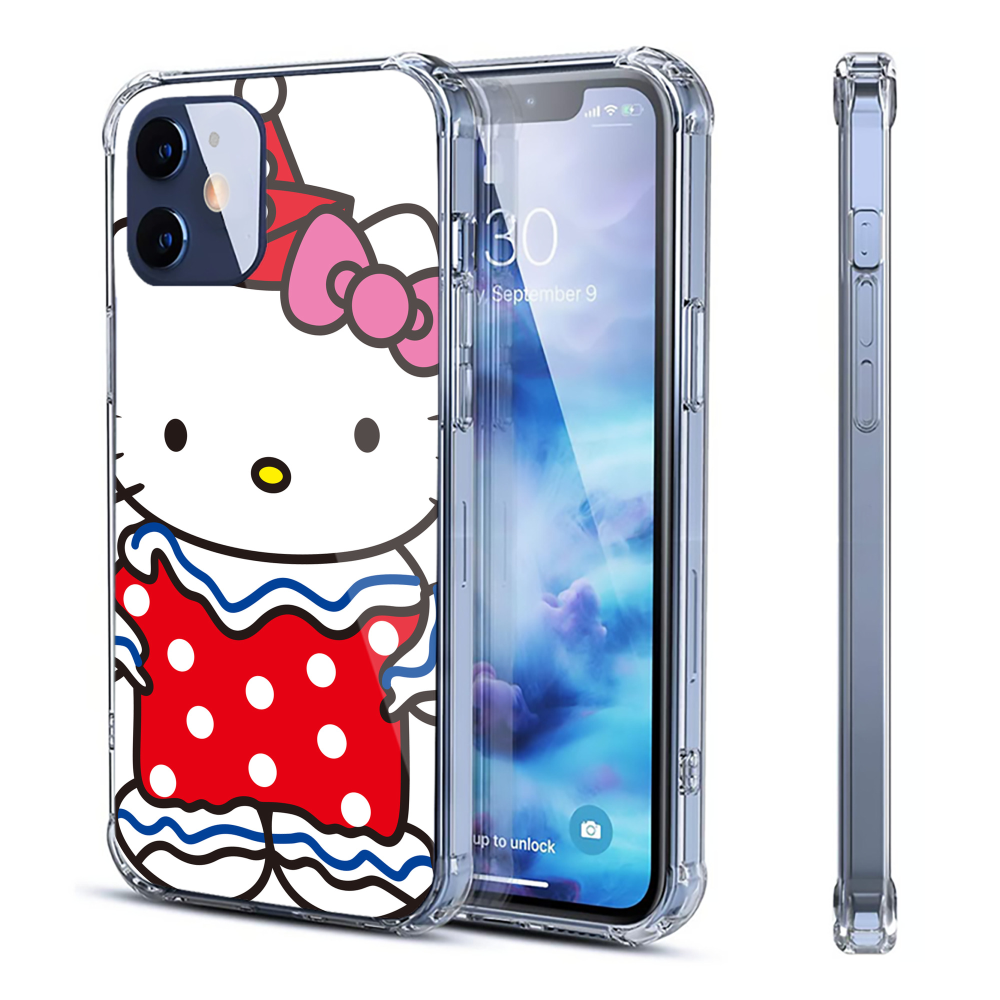 （画像用） Hello Kitty ハローキティ 【iPhone 12シリーズ対応】透明スマホケース（クリアソフトケース）